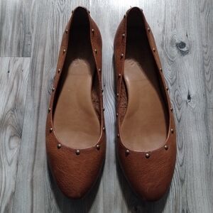 Kork-Ease Brown Leather Studded Loafers